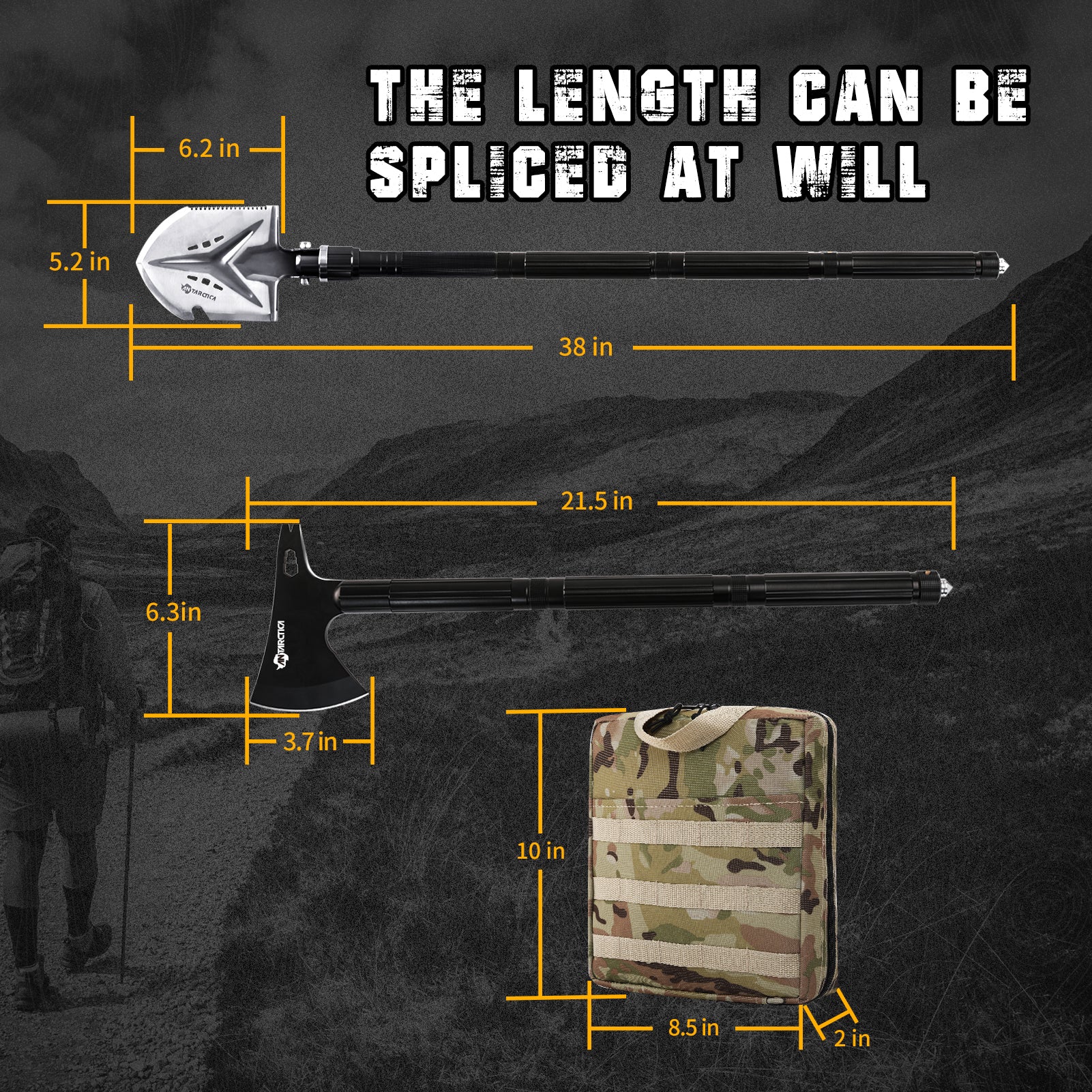 ANTARTICA Multifunctional Tactical Design Shovel & Axe